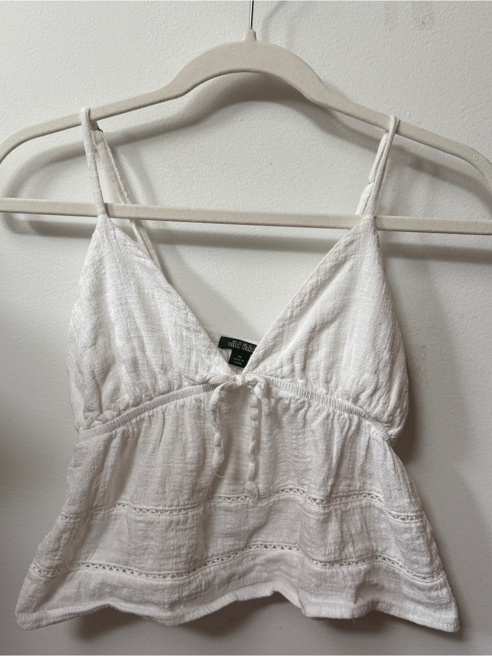Wild Fable White Cotton Eyelet Cami Tank Top